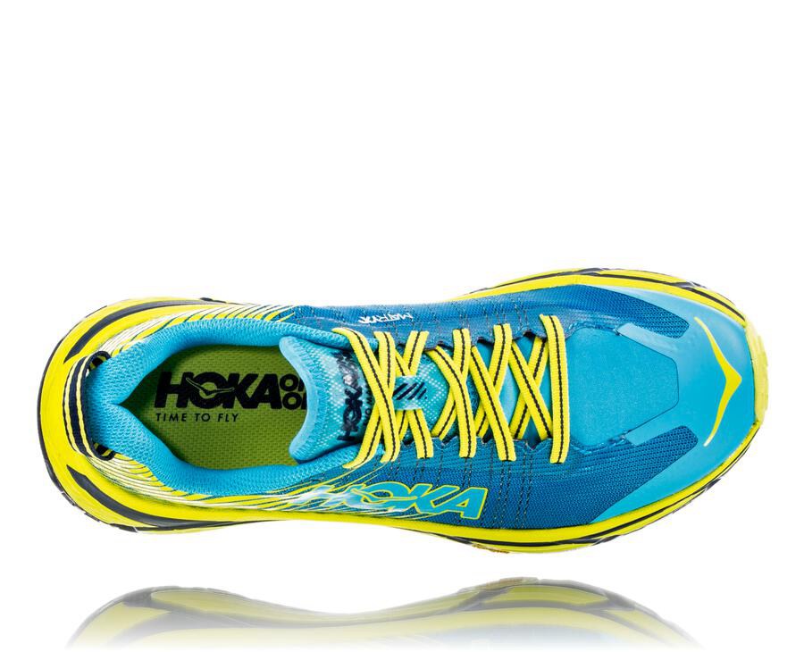 Zapatillas Trail Hoka One One Mujer - Evo Mafate 2 - Azules/Verde - ZDX012758